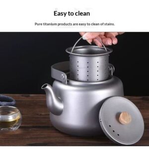 Outdoor pure titanium pot, household tea maker, beam pot, boiling water, stove teapot set, portable tea set, tea kettle - Image 4
