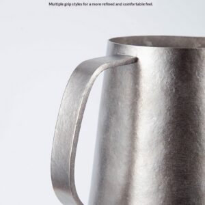 Pure titanium ice flower pattern, bright small round mouth garland cup, titanium pole garland cylinder, milk bottle, milk foam cylinder, coffee utensils - Image 5