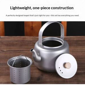 Outdoor pure titanium pot, household tea maker, beam pot, boiling water, stove teapot set, portable tea set, tea kettle - Image 5