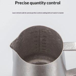 Pure titanium ice flower pattern, bright small round mouth garland cup, titanium pole garland cylinder, milk bottle, milk foam cylinder, coffee utensils - Image 6