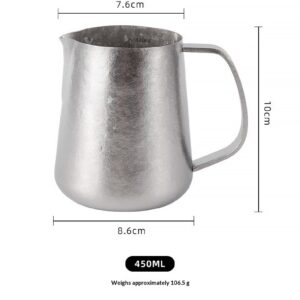 Pure titanium ice flower pattern, bright small round mouth garland cup, titanium pole garland cylinder, milk bottle, milk foam cylinder, coffee utensils - Image 7