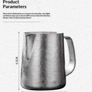 Pure titanium ice flower pattern, bright small round mouth garland cup, titanium pole garland cylinder, milk bottle, milk foam cylinder, coffee utensils - Image 9