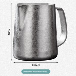 Pure titanium ice flower pattern, bright small round mouth garland cup, titanium pole garland cylinder, milk bottle, milk foam cylinder, coffee utensils - Image 10