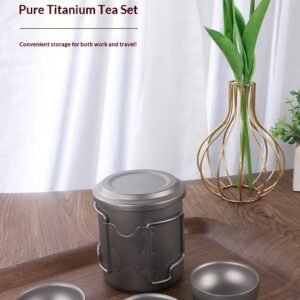 Outdoor pure titanium tea set set, business trip, camping, portable cover tea maker, household kung Fu tea set - Image 2