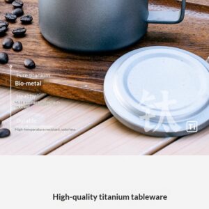 Outdoor pure titanium double-layer coffee cup, small tea cup, titanium cup handle, water cup, anti-scalding tea ear cup, tea cup with handle - Image 3