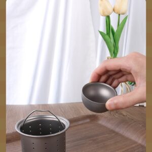 Outdoor pure titanium tea set set, business trip, camping, portable cover tea maker, household kung Fu tea set - Image 4
