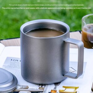 Outdoor pure titanium double-layer coffee cup, small tea cup, titanium cup handle, water cup, anti-scalding tea ear cup, tea cup with handle - Image 7
