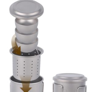 Outdoor pure titanium tea set set, business trip, camping, portable cover tea maker, household kung Fu tea set - Image 7