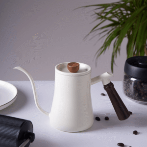 304 stainless steel hand-brewed coffee pot, chicken wing wood, beech wood handle, teflon coffee drip pot, hand-brewed pot 600ml - Image 6