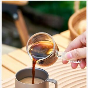 Outdoor pure titanium double-layer coffee cup, small tea cup, titanium cup handle, water cup, anti-scalding tea ear cup, tea cup with handle - Image 9