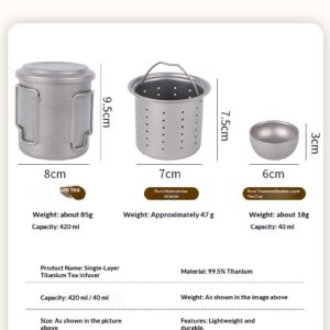Outdoor pure titanium tea set set, business trip, camping, portable cover tea maker, household kung Fu tea set - Image 9