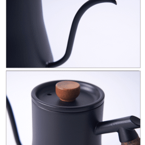 304 stainless steel hand-brewed coffee pot, chicken wing wood, beech wood handle, teflon coffee drip pot, hand-brewed pot 600ml - Image 14